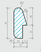 Wood Profile Afdeklijsts 15x35 mm