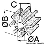 Mercury 47-84797/M & Yamaha 689-44352-02 326 2 Strokes Outboard Impeller - Osculati 52.400.04