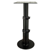 Allpa Aluminum Table Leg Tristar Black m. 3-stage Gas Pressure Adjustment, H=335-714mm With Flat Base