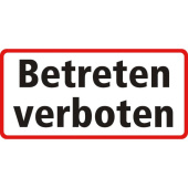 Marine No Entry Prohibition Sticker "Betreten Verboten", German, Soft PVC, 250×120 mm