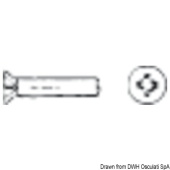 Osculati A2 AISI 304 Stainless Steel Phillips Flat Countersunk Machine Screws DIN 965 / UNI 7688, M3–M8