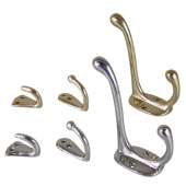 Delite 1982 - Polished Brass Hooks Incl. Screws, Single, 28mm Out (10 pcs)