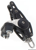 Viadana Composite Ball Bearing Double Fiddle Block with Redirect and Carbon Cam Cleat for Rope up to 8 mm, 38 mm Sheaves