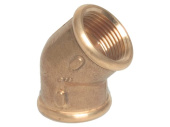 Brass 45° Female x Female Thread Elbow – 3/8" to 2 1/2"