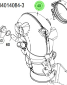 Steyr 701662 - Exhaust Elbow Assembly in RAL9006 for SE164E40 and SE144E38 Engines