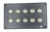 Switch Panel, Carbon-Look Polycarbonate, 9-32v, Waterproof IP67; Dim.207x123mm