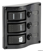 Osculati 14.843.03 - Control Panel 3 Flush Rocker Switches Pol.Graphite