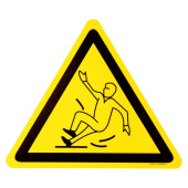 Marine Slippery Surface Warning Sticker, Slip Hazard Symbol, Soft PVC, Triangular