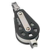 Barton N05121 – Single Reverse Shackle Block with Becket Size 5 54mm, Plain Bearing, Ø54mm Sheave, Max Rope 12mm