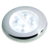Hella Marine 2XT 980 500-521 - Slim Line Round Courtesy Lamps, White Light, Polished Stainless Steel Rim, 12V DC