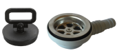 Allpa Plastic 90° Waste Pipe For Sink, With Stainless Steel Strainer & Plug 20mm And 25mm