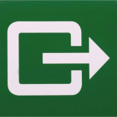 Marine Exit Direction Symbol Sticker, Right-Pointing Arrow, Soft PVC, Green & White