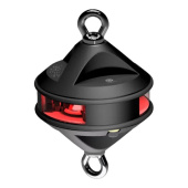 Lopolight 300-114G2-H1C-B - Navigation Light 3NM 360° Red, Hoist, Black Anodized