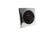 Båtsystem 5935c-USBC - USB-A and USB-C Socket, Charger, Chrome 5V/3A
