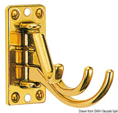 Osculati 38.162.00 - 3-Hook Coat Hanger Polished Brass 73x36 mm