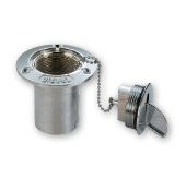 Allpa Chromed Brass Deck Entries 'Fuel', Hose Connection Ø50mm, Flange Ø89mm, Cut-Out Size Ø50mm