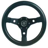 Allpa 3-Spoke Wheel "Delfino" Black Aluminum With Black Vinyl Rim, Ø310mm, Depth 95mm