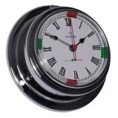 Altitude Quartz Clock Radio Silence Chrome Brass Front Loaded Ø95 mm