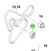 Bukh 25287-2F000 - Idler Pulley for R210J Drive Belt Systems