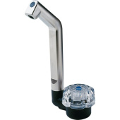 Reich Water Tap De Luxe, Small Knob - Chrome/Black, Borehole Ø 20 mm