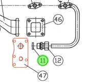 Bukh 000E8996 - Gasket for DV32 Air Inlet and Turbocharger