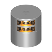 Lopolight 201-013ST-CD - Navigation Light 2NM 135° Yellow, Towing, Double, Silver W/Conn & CD-Base