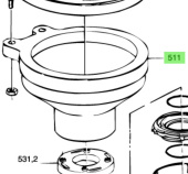 RM69 RM511 Replacement Toilet Bowl for Bayonet-Mount Toilet
