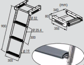 Plastimo 66344 - Telescopic Ladder For Platform, 3 Steps