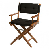 Teak Folding Director's Chair Zwart Deluxe