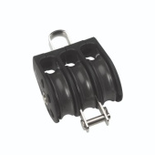 Barton N12311 - Triple Fixed Eye Block with Becket Size 2 35mm – Ball Bearing, 3x Ø35mm Sheaves, Max Rope 8mm