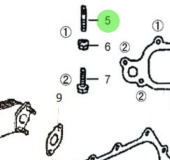 Nanni Diesel 970316197 - Oil Filter Housing Stud Bolt for T4 Engines