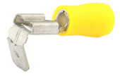 Female Spade Connector, Piggyback Terminal - Yellow, 2.5 x 6.0 mm, 100 pcs