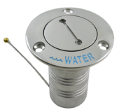 Allpa Stainless Steel Deck Entries 'Gas', Hose Connection Ø38mm, Flange Ø76mm, 0° Model