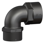 TruDesign 90° FM Elbow - Threaded - 3" Bi x 3" BU, Black