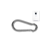 Belship 721705V - AISI Stainless Steel 316 Polished Carabiner With Eye 50mm Blister