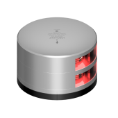 Lopolight 301-009ST-FB - Navigation Light 2NM 112.5° Red, Double Port, Silver w/FB Base