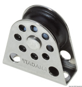 Viadana Vertical Footblock with Aluminium Pulley for Metal Cable up to 4 mm, 25-28 mm Sheave