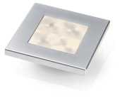Hella Marine 2XT 980 580-761 - LED Enhanced Brightness Square Courtesy Lamp, Warm White, Satin Chrome Rim, 12V