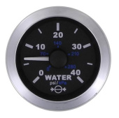 Veethree 781024SDFE - Matrix Water Pressure Meter 40psi, 2", Black With SS Bezel