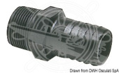 Osculati Black Polycarbonate Male Hose Adaptor – 1/2" to 1-1/2" Thread, 18-46 mm Hose Tail