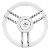 Allpa 3 Double Spoke Steering Wheel Type 28”, White, With Polurethane Rim, Ø=350mm