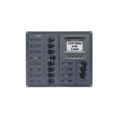 BEP Marine Circuit Breaker Panel AC 230V 8x Single Pole 1x5A 3x10A 3x15A 1x20A 2x Double Pole 1x20A 1x30A Horizontal With AC Colour System Monitor (ACSM)