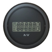 VDO B00005302 - VL Aftermarket Digital Electronic Hour Counter Voltmeter - 9v-48v - Double Lens - Round Black Bezel 52mm