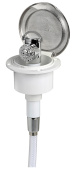 Osculati Classic Evo Stainless Steel Door Flat Mounting Boat Shower with Mizar Chromed Brass Push-Button Shower Head Ø95 mm with White Nylon Hose 4 meter - 15.250.91
