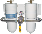Racor Double Marine 'Turbine' Filter Ce-Approved With Metal Bowl, Switchable Diesel Filter