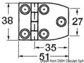 Osculati 38.821.05 - S.S Blind Hinge 51x38 mm Trap