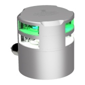 Lopolight 300-112G2+115G2 - Navigation Light 3NM 360° White + 3NM 360° Green, Silver Anodized