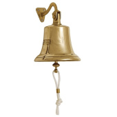 Plastimo 402179 - "1888" Polished Brass Ship Bell Ø 160mm, 1.6kg, Mounted On Oscillating Attachment