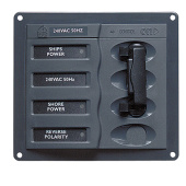 BEP Marine 900-ACCH-110V - Double Pole Change Over Panel AC Circuit Breaker Panel Without Meters
