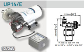 Marco Up14/E 12/24V 2.5 Bar, Electronic Water Pressure Pump + PCS 46 L/Min 3/4” BSP